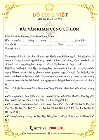 Văn Khấn Cúng Cô Hồn Tháng 7 (rằm Tháng 7) Đầy Đủ, Chuẩn Cổ Truyền: Lễ Vật, Cách Cúng Tại Nhà Chi Tiết