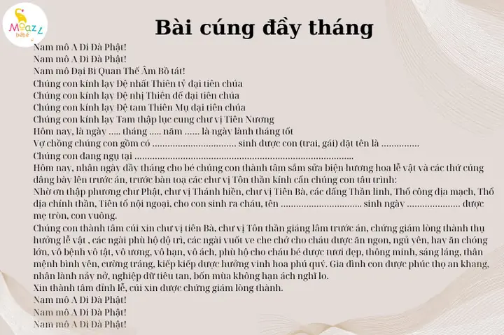Bài Cúng Đầy Tháng Bé Trai Đơn Giản, Đầy Đủ A-z Theo Phong Thủy Chuẩn Xác