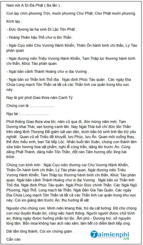 Bài Văn Khấn Cúng Đón Giao Thừa Năm Canh Tý Chuẩn Nhất Trong Nhà Và Ngoài Trời