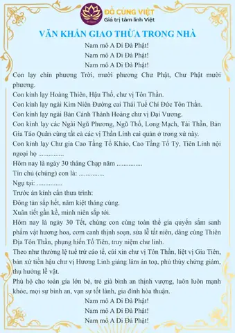 Bài Cúng Giao Thừa Tại Bàn Phật Quan Âm: Văn Khấn Chuẩn Và Cách Bày Lễ Đầy Đủ
