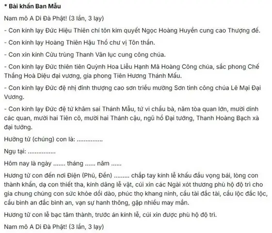 Bài Cúng Mẫu Liễu Hạnh: Văn Khấn Chuẩn Đầy Đủ & Cách Sắp Lễ Đúng Phong Tục