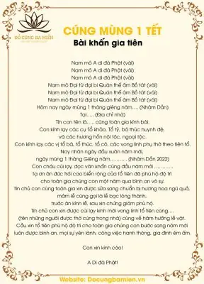 Văn Khấn Mùng 1 Tết Năm Đầy Đủ, Chuẩn Phong Tục: Bài Cúng Tổ Tiên, Thần Linh, Ông Địa Tại Nhà Và Cửa Hàng