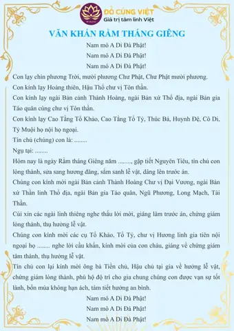 Văn Khấn Cúng Ông Táo Rằm Tháng Giêng Đầy Đủ, Chuẩn Truyền Thống & Cách Cúng, Mâm Cỗ Chi Tiết Nhất