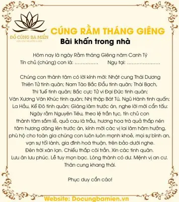 Văn Khấn Cúng Ông Táo Rằm Tháng Giêng Đầy Đủ, Chuẩn Truyền Thống & Cách Cúng, Mâm Cỗ Chi Tiết Nhất