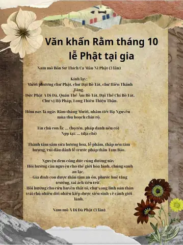 Văn Khấn Rằm Tháng 10 (tết Hạ Nguyên) Chuẩn Truyền Thống 2025: Full Nghi Thức, Lễ Vật, Giờ Cúng Và Ý Nghĩa