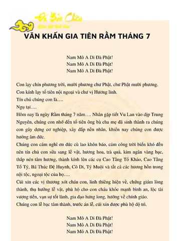 Bài Cúng Rằm Tháng 7 Tại Chùa: Văn Khấn Chuẩn, Lễ Vật & Hướng Dẫn Nghi Thức Đầy Đủ