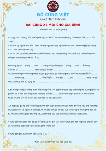 Hướng Dẫn Lễ Cúng Xe Mới An Toàn Giao Thông: Văn Cúng Đầy Đủ, Chi Tiết Nhất