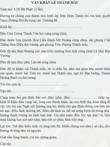 Bài Khấn Cúng Mẫu Tại Chùa – Văn Khấn Tam Tòa Thánh Mẫu Chuẩn Chỉnh Bài Khấn Cúng Mẫu Tại Chùa – Văn Khấn Tam Tòa Thánh Mẫu Chuẩn Chỉnh