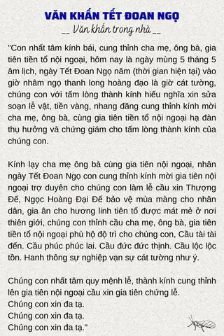 Văn Khấn Tết Đoan Ngọ (mùng 5/5 Âm Lịch) Chuẩn Cổ Truyền 2025: Full Bài Khấn, Mâm Cúng, Giờ Cúng Chi Tiết