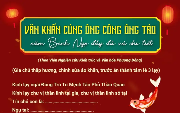 Văn Khấn Cúng Ông Công Ông Táo Chuẩn Nhất, Đầy Đủ, Chi Tiết Nhất 2024