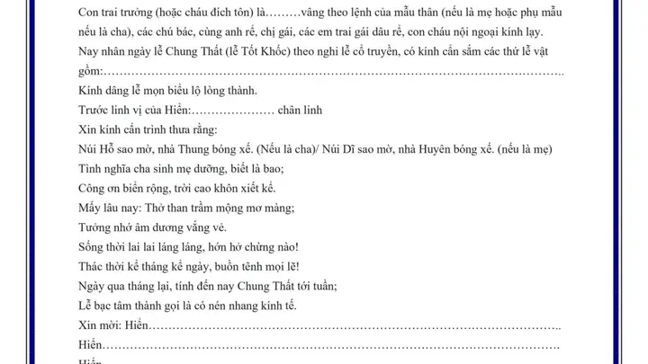 Mẫu Văn Khấn Cúng Sóc Vọng Cho Người Mới Mất Đầy Đủ, Chuẩn Nghĩa (kèm Nghi Thức & Lễ Vật)