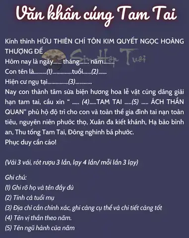Hướng Dẫn Cách Cúng Tam Tai Năm 2026 Chuẩn Nhất Tại Nhà: Lễ Vật, Văn Khấn, Thời Gian Và Tuổi Phạm Hạn Hướng Dẫn Cách Cúng Tam Tai Năm 2026 Chuẩn Nhất Tại Nhà: Lễ Vật, Văn Khấn, Thời Gian Và Tuổi Phạm Hạn