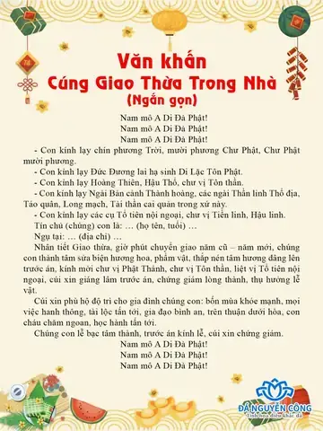 Hướng Dẫn Cách Khấn Vái Cúng Giao Thừa Chuẩn: Nghi Thức, Văn Khấn Trong Nhà & Ngoài Trời Đầy Đủ