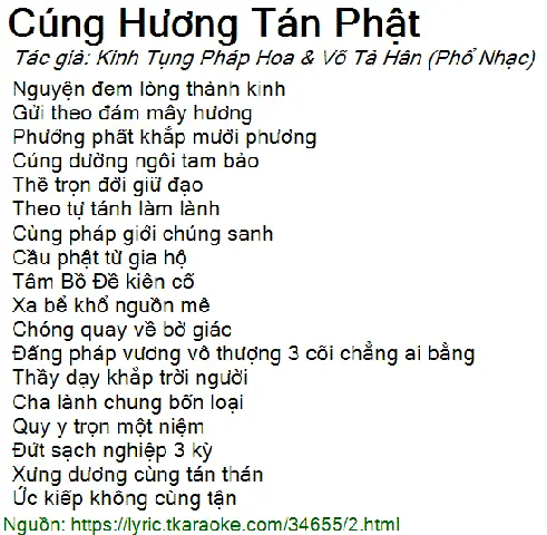 Toàn Văn Cúng Hương Tán Phật (chữ Hán - Việt) & Hướng Dẫn Nghi Lễ Cúng Dường Chuẩn Chỉnh Toàn Văn Cúng Hương Tán Phật (chữ Hán - Việt) & Hướng Dẫn Nghi Lễ Cúng Dường Chuẩn Chỉnh