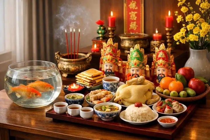 Hướng Dẫn Cúng Ông Công Ông Táo Đúng Vị Trí: Đặt Mâm Cúng Ở Đâu, Chọn & Thả Cá Chép Như Thế Nào Cho Đúng Phong Tục