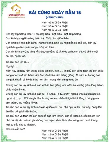 Giờ Cúng Rằm Hàng Tháng Vào Lúc Nào Tốt Nhất? Chi Tiết Giờ Mão, Giờ Ngọ Và Lưu Ý Ngày 14/15