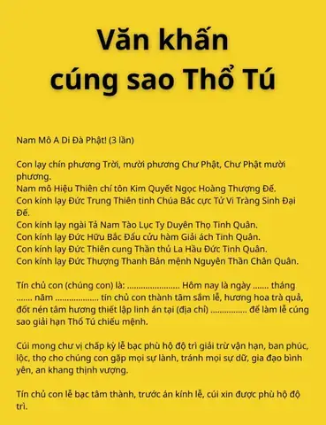 Cúng Sao Thổ Tú Hạn Huỳnh Tuyền: Ý Nghĩa Và Cách Cúng Giải Hạn Chuẩn