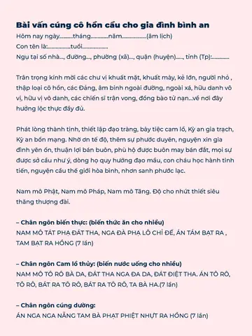 Hướng Dẫn Cách Cúng Vong Trong Nhà Đơn Giản, Chuẩn: Mâm Lễ, Văn Khấn Và Lưu Ý Quan Trọng