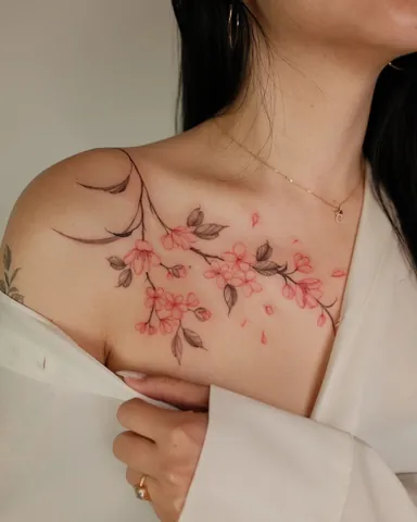 100+ Hình Ảnh Xăm Cô Gái Hoa Anh Đào Đẹp Lung Linh, Cực Chất
