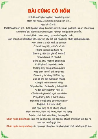 Toàn Bộ Văn Khấn Khoa Cúng Thí Thực (hán - Việt) & Hướng Dẫn Nghi Thức, Mâm Cúng Chuẩn Chỉnh