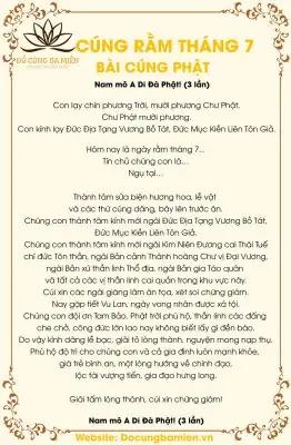 Hướng Dẫn Bài Cúng Rằm Tháng 7 Tại Nhà Chuẩn Nhất: Trình Tự Nghi Thức, Văn Khấn Full & Kinh Vu Lan Hồi Hướng
