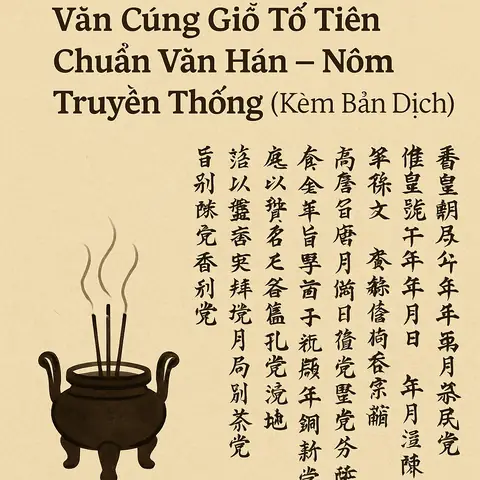 Tổng Hợp Mẫu Văn Cúng Chữ Hán Chuẩn Cho Giỗ Tổ Tiên, Lễ Chạp Kèm Âm Hán Việt & Bản Dịch