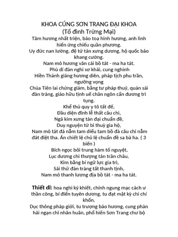 Văn Cúng Sơn Trang Hoàn Chỉnh: Full Văn Khấn, Khoa Cúng Đại Khoa & Cách Sắm Lễ Chuẩn Quy Trình
