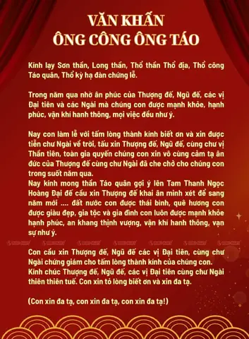Văn Khấn Cúng Ông Công Ông Táo 2026 Chuẩn Phong Tục, Đầy Đủ Và Đúng Nghi Thức Nhất