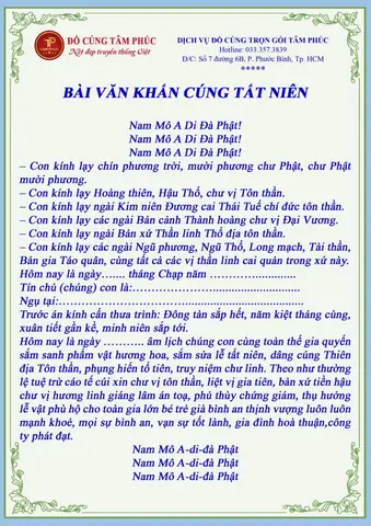 Bài Cúng Tất Niên Năm Mậu Tuất: Văn Khấn Chuẩn, Lễ Vật Và Cách Thực Hiện Đầy Đủ Bài Cúng Tất Niên Năm Mậu Tuất: Văn Khấn Chuẩn, Lễ Vật Và Cách Thực Hiện Đầy Đủ