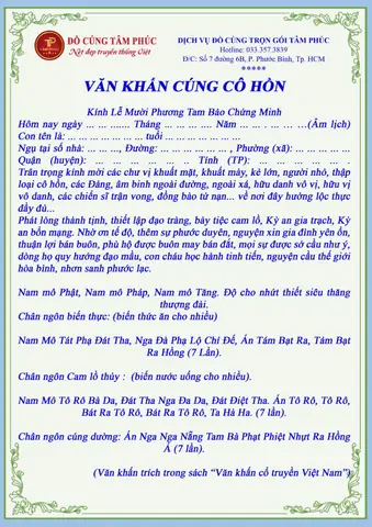 Hướng Dẫn Cúng Cô Hồn Đầy Đủ: Văn Khấn, Mâm Lễ Và Cách Thực Hiện Chuẩn Hướng Dẫn Cúng Cô Hồn Đầy Đủ: Văn Khấn, Mâm Lễ Và Cách Thực Hiện Chuẩn