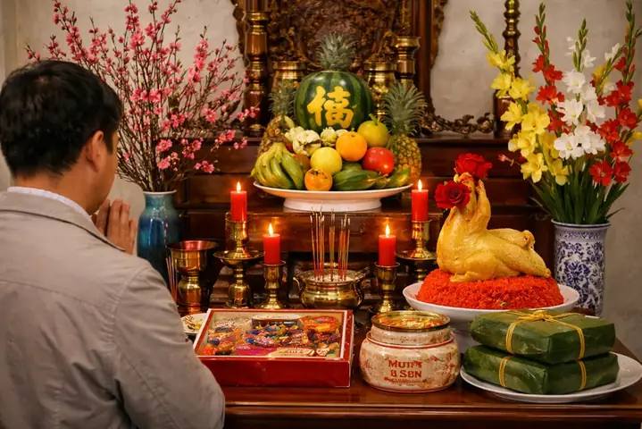 Văn Khấn Cúng Giao Thừa Trong Nhà Năm Bính Ngọ: Hướng Dẫn Chuẩn Nghi Lễ & Mâm Lễ Đầy Đủ Văn Khấn Cúng Giao Thừa Trong Nhà Năm Bính Ngọ: Hướng Dẫn Chuẩn Nghi Lễ & Mâm Lễ Đầy Đủ
